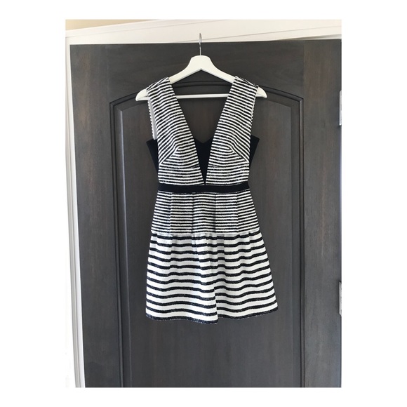 Black and White Stripe Cocktail Dress